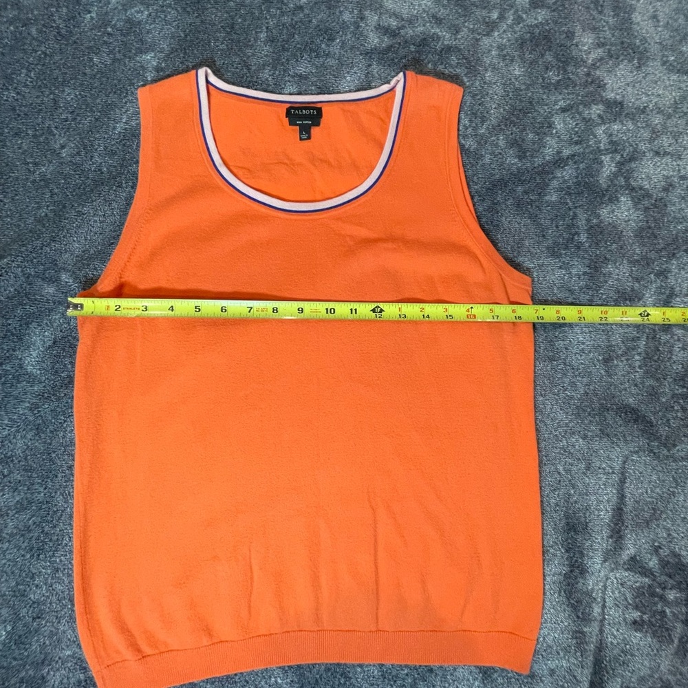 Talbots orange pima cotton tank Size L - Picture 4 of 5
